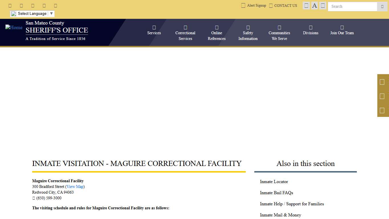 Inmate Visitation - Maguire Correctional Facility San Mateo County Sheriff's Office