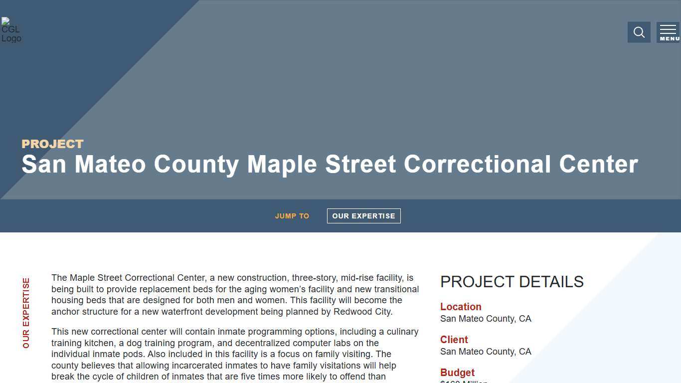 San Mateo County Maple Street Correctional Center - CGL Companies